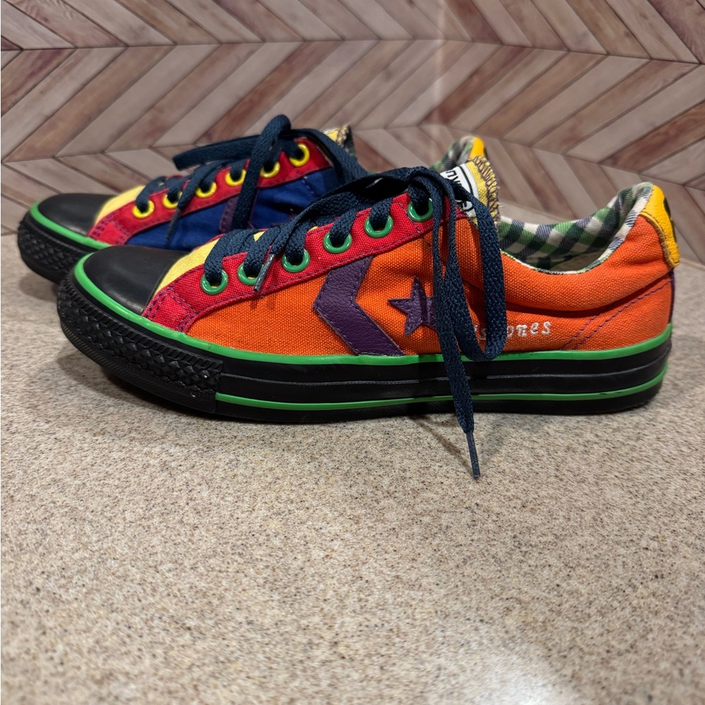 Ladies size 8 low too Ms.Jones multi color.  Blue laces
